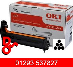 OKI Black Image Drum (20,000 pages) for OKI C610 Printers 44315108